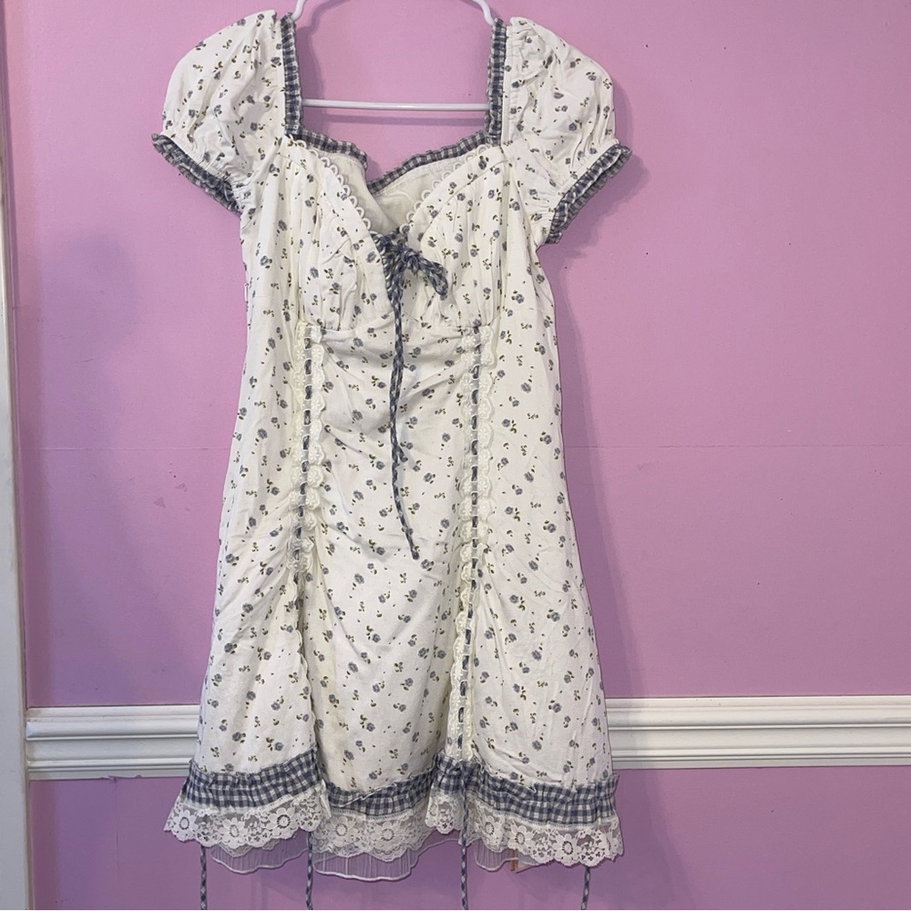 Lacemade babydoll dress fairycore cottage kawaii fairy floral Lolita - Picture 5 of 9